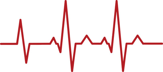 Abstract red heartbeat ecg line graph pulse medical health care technology concept
