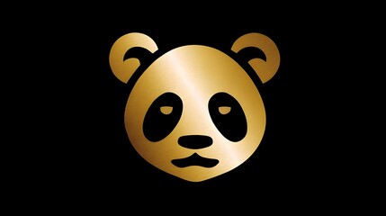 Obraz premium Minimalist gold dog face logo, sleek and modern design on a clean background. Concept: Branding, logo design, pet-related business, luxury or premium feel, modern and minimalist aesthetics, corporate 