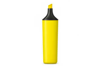 Yellow highlighter pen marker stationery on transparent background