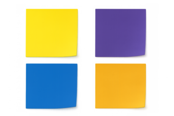 Colorful sticky notes template transparent background