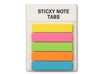 Colorful sticky note tabs organizing important documents