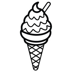 Ice cream cone, a sweet and refreshing dessert