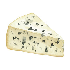 Watercolor-style blue cheese illustration