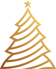 Golden abstract paper Christmas tree holiday decoration vector design