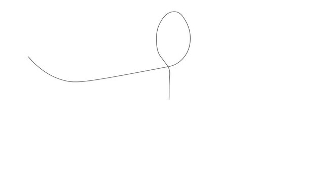 Continuous Single Line Drawing Spoon Animation, Minimalist Monoline Illustration of Kitchen Utensil, Simple Contour Vector of Cutlery on White Background for Cooking, Food, and Restaurant Design