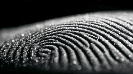 指紋の細部を捉えたモノクロマクロ写真