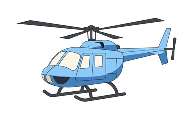 Cartoon blue helicopter vector illustration in 3d