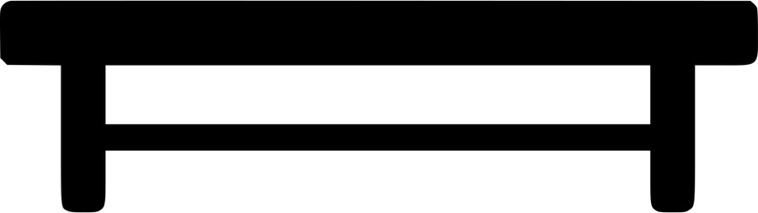 Bench vector icon showing simple sports seating used for gym, locker room, or team rest area