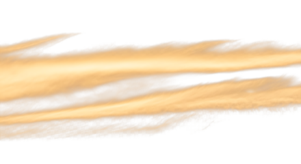 Wispy streaks of golden light dance across a pristine white canvas, creating an abstract pattern reminiscent of desert winds or sunlit clouds, isolated on transparent background
