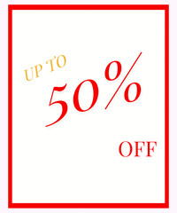 50 Percent Off Sale Template – Red And White Promotional Banner Design.