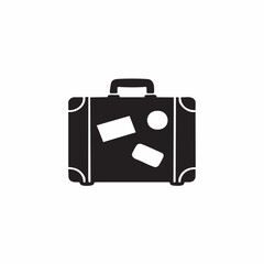 Travel Suitcase Silhouette – Minimalist Vector Icon for Vacation, Packing, and Tourism Themes