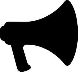 Megaphone silhouette vector showing loudspeaker equipment used for announcements and team motivation