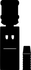 Sports hydration dispenser silhouette vector showing water cooler for athletes and gym members