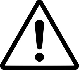 Warning symbol silhouette vector showing alert triangle used for safety signage and risk prevention