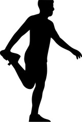 Sports stretch warmup vector showing athlete preparing for physical activity before game or training