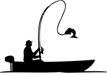 silhouette of a boat on the water vector