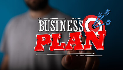 Business plan concept, goal achieving, target and darts, strategy, business success, vision, plan,...