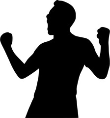 Athlete confidence pose vector showing sportsman flexing arms with pride and energy