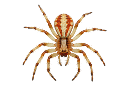 Isolated European Garden Spider, a striking arachnid with detailed markings, closeup view