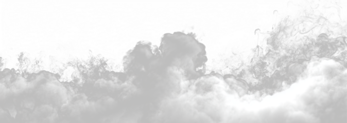 A light cloud of white smoke drifts slowly across a transparent background. Fine textures simulate realistic steam or mist effects. Perfect for atmospheric digital illustrations and design assets. PNG