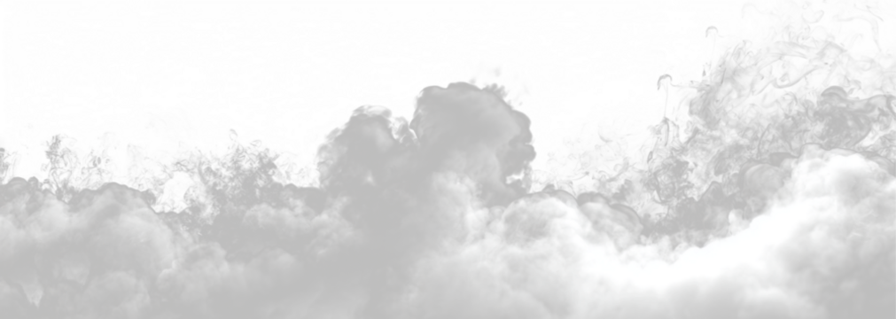 A light cloud of white smoke drifts slowly across a transparent background. Fine textures simulate realistic steam or mist effects. Perfect for atmospheric digital illustrations and design assets. PNG
