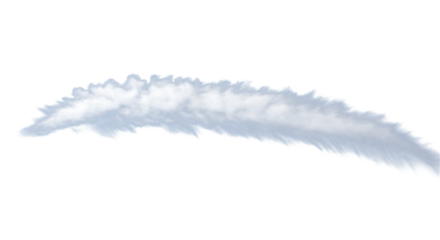 A wispy, elongated cloud formation isolated on transparent background stretches horizontally, resembling a brushstroke of ethereal mist, suggesting movement, transience, and the delicate balance of at