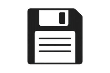 Fototapeta premium Floppy disk save icon representing data storage, retro technology, and digital information archiving