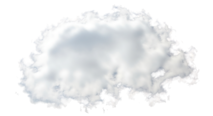 A bright white cloud isolated on transparent background, a symbol of purity and peace, floating serenely in the sky, a reminder of the beauty and wonder of nature
