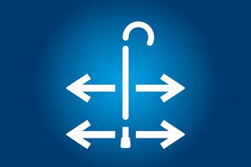 Conceptual illustration of direction, choice, decision-making, and guidance with arrows pointing different ways on blue background