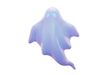 Isolated cartoon ghost illustration for Halloween holiday decor, graphic resources