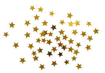 Isolated golden star confetti, celebration, abstract decoration, festive design elements