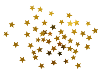 Isolated golden star confetti, celebration, abstract decoration, festive design elements