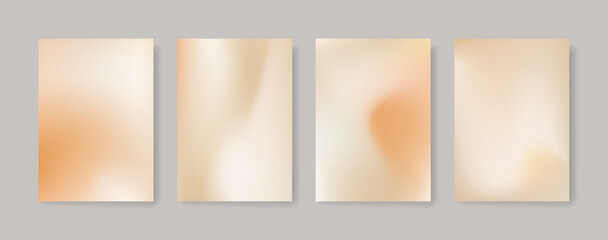 Fototapeta premium Blurred color gradient background, abstract brown beige khaki grain gradation texture, vector soft pale yellow texture blur abstract background