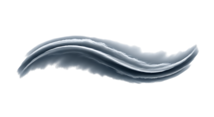 Curved cloud isolated on transparent background, a graceful arc stretching across the sky, its edges blurred and indistinct, creating a sense of elegance and beauty, a symbol of hope and promise, a re