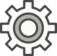 Gray Line Gear Icon Vector