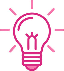 Pink Line Light Bulb Icon Vector