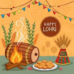 Happy Lohri Background