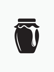 Honey or Jam Jar Silhouette – Minimalist Vector Icon for Homemade, Natural, and Sweet Food Branding