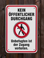 Kein öffentlicher Durchgang