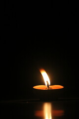Diya Lamp in Darkness