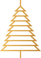 Golden star Christmas tree abstract holiday decoration vector design