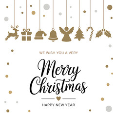 Naklejka premium Merry Christmas Greeting Card
