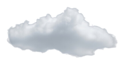 Obraz premium Isolated on transparent background, a single, puffy cloud floats serenely, resembling cotton, ideal for weather illustrations, dreamy designs, and adding a touch of natural beauty to any project