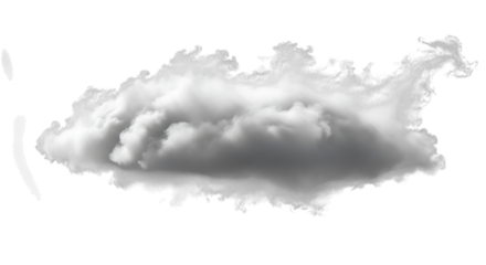 A solitary, billowing cloud isolated on transparent background, its intricate folds and textures casting subtle shadows, evoking a sense of depth and volume in the vast expanse of the sky, a symbol of