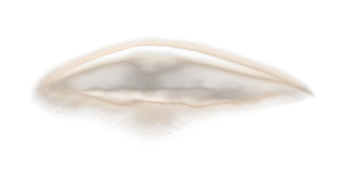 Isolated sand dune on transparent background, a serene and undulating landscape of golden grains, sculpted by the wind into mesmerizing patterns, evoking the vastness and tranquility of the desert