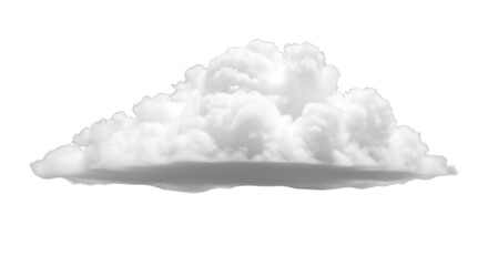 Fluffy white cloud isolated on transparent background, casting a soft shadow beneath, evoking a sense of serenity and peacefulness, perfect for adding a touch of ethereal beauty to any design