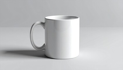 Fototapeta premium White Ceramic Mug Isolated on a Plain Background.