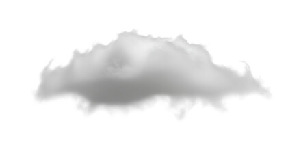 A fluffy gray cloud isolated on transparent background, floating serenely in the sky, casting a soft shadow below, evoking a sense of calmness and tranquility, perfect for adding a touch of nature to 
