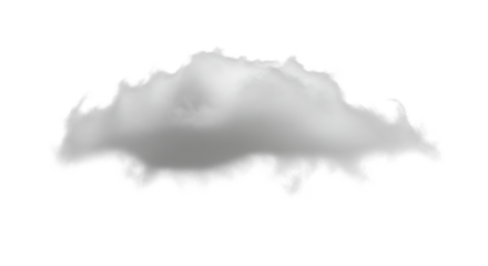 A fluffy gray cloud isolated on transparent background, floating serenely in the sky, casting a soft shadow below, evoking a sense of calmness and tranquility, perfect for adding a touch of nature to 