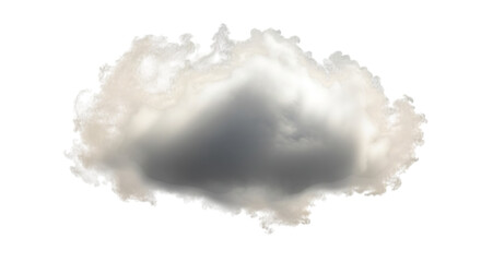 A single cloud isolated on transparent background, showcasing its fluffy texture and ethereal form against a clean backdrop, perfect for adding a touch of serenity to any design project or composition